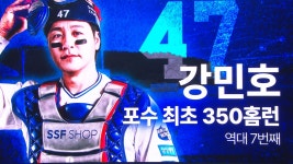 [삼성] 2025/9/7 포수 최초 350홈런을 장외 홈런으로 장식하는 강민호 | TVING