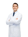 healthcare, profession, people and medicine concept - smiling male doctor in white coat | 유토이미지 | 상세페이지 | 베이직샵... 