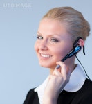 유토이미지 | Woman talking on a headset