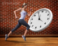 유토이미지 | Composite image of pretty fit blonde jogging 유토이미지 | Composite image of pretty fit blonde jogging 