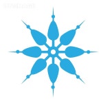 유토이미지 | Delicate digital blue snowflake design