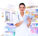 유토이미지 | Composite image of pretty nurse using tablet pc