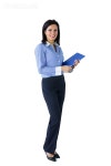 유토이미지 | Businesswoman using her tablet pc on white background