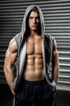 Portrait of shirtless man with grey jumper at the crossfit gym | 유토이미지 | 상세페이지 | 베이직샵 | 사진 | 20012734