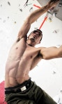 young and fit man exercise free mountain climbing on indoor practice wall | 유토이미지 | 상세페이지 | 베이직샵 | 사진 | 19535596