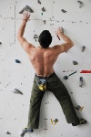 young and fit man exercise free mountain climbing on indoor practice wall | 유토이미지 | 상세페이지 | 베이직샵 | 사진 | 19536872