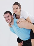 happy young couple fitness workout and fun at sport gym club | 유토이미지 | 상세페이지 | 베이직샵 | 사진 | 19540858