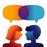 Vector communication concept - man and woman profiles | 유토이미지 | 상세페이지 | 베이직샵 | 일러스트 | 19588516