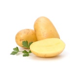 유토이미지 | New potato and green parsley isolated on white background close up