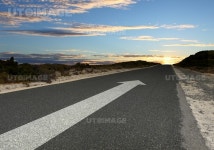유토이미지 | Image of road with white arrow directing forward