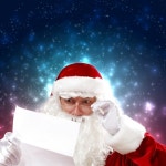 Santa holding Christmas letters and | 유토이미지 | 상세페이지 | 베이직샵 | 19972664 Santa holding Christmas letters and... 