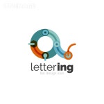 유토이미지 | Letter logo business linear icon on white background. Alphabet initial letters company name concept. Flat thin... 
