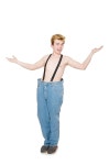 funny man with pants isolated on white | 유토이미지 | 상세페이지 | 베이직샵 | 사진 | 20184889