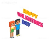 유토이미지 | Happy valentine day couple 3d isometric. Valentines day, happy valentine, young couple, happy couple, valentine... 