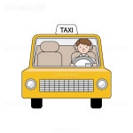 유토이미지 | 노란색 택시를 운전하는 남성 운전자