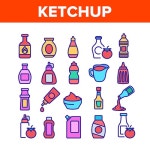 유토이미지 | 상세페이지 | 베이직샵 | 21413990 | Ketchup Tomato Sauce Collection Icons Set Vector. Spicy And Classical... 