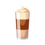 유토이미지 | coffee glass cartoon. cafe cup, hot drink, cold milk foam coffee glass vector illustration