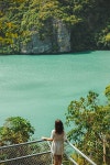 back view of woman looking at rocky island at Ang Thong National Park, Ko Samui, Thailand | 유토이미지 | 상세페이지 | 베이직샵... 