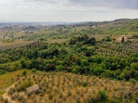 유토이미지 | aerial view of house and fields near in arezzo province, Italy