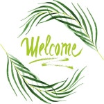 Exotic tropical hawaiian summer. Palm beach tree leaves jungle botanical. Watercolor background illustration set. Watercolour drawing... 