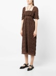 [GANNI가니]PLEATED GEORGETTE MIDI SMOCK DRESS F7744 ROCKY ROAD [W CONCEPT]