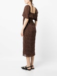 [GANNI가니]PLEATED GEORGETTE MIDI SMOCK DRESS F7744 ROCKY ROAD [W CONCEPT]