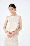 [E-um이음]Korea flower sleeveless top (Beige) [W CONCEPT]