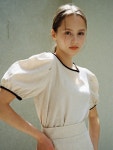 j1015 square line blouse (beige) - W컨셉(W CONCEPT)