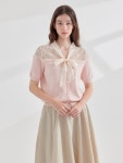 크림 레이스 진주 보우 가디건 KOKTP363(2 colors)