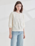 로맨틱 플로럴 레이스 티셔츠 KOTSP354(1 colors)