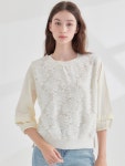로맨틱 플로럴 레이스 티셔츠 KOTSP354(1 colors)