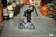 [물레방아 작두펌프-소]블랙/황금 수반/수경분