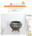꽃님이(연그린-4) - 최고급 수제 화분  예쁜화분 다육화분 베란다화분 개업화분 특이한화분 선물화분 토어도예-TL-원형 인아트스튜디오 다육화분