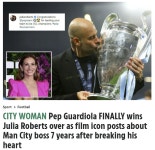펩, UCL 우승보다 더 기뻐할 소식…줄리아가 응답하고 축하했다, 맨시티 올까 펩, UCL 우승보다 '더 기뻐할' 소식... 