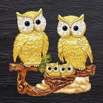 황금부엉이 가족 (패브릭) 보석십자수 40x40 | 주식회사 퍼즐사랑 - 예스24