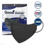 2D 새부리형 마스크 굿매너 컬러 대형 50매 블랙 - 예스24