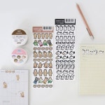 모모스티커 다이어리꾸미기 다꾸 미니 러블리베어 강아지 스티커 - 예스24