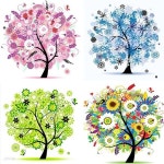 사계절 나무 4종 (패브릭) 보석십자수 30x30 | 주식회사 퍼즐사랑 - 예스24