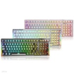 QSENN F98 RGB 풀윤활 유무선 블루투스 기계식 키보드 (핑크) - 예스24