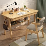 수납형 원목 컴퓨터 책상의자세트(80cm) (네츄럴) - 예스24