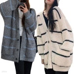 스트라이프 여성 니트가디건 루즈핏 가을 간절기 가디건 | 주식회사 오케이마트 - 예스24