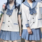 교복몰 두줄라인 스카이블루 음표자수 라운드 마린 - 예스24