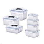 [네오플램] Q스텐 304 밀폐용기 7종 종가집 김장 세트 (직사각1L+1.5L+2L+3.2L+4L+6L+7.5L) - 예스24