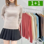 1+1 베이직 여성 반폴라 니트 긴팔 반목티 | 주식회사 오케이마트 - 예스24