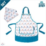 스칸디파파 스텝업 방수 앞치마 두건set 지라프 화이트 (giraffe white) - 예스24