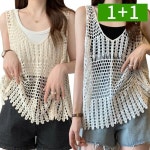 1+1 그물 레이어드 나시 민소매 망사 니트 여름 나시티 | 주식회사 오케이마트 - 예스24