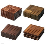 이케아 RUNNEN 룬넨 조립마루 9p 브라운계열/데크타일/나무타일/바닥재/데코타일/테라스/발코니 | 주식회사 나인윌 - 예스24