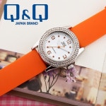 QQ시계 본사정품 GQ99J-354 [오렌지] 큐빅시계 포인트시계 여성아날로그 - YES24