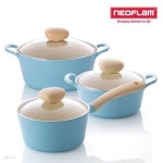 네오플램 레트로 냄비 3종 세트 민트 유리뚜껑 | 냄비 | (주)세중통상 - 예스24