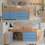 [플라망] 아지트 원목 수납침대 수납형 Q-스카이블루 | 플라망 | (주)유오에스 - 예스24